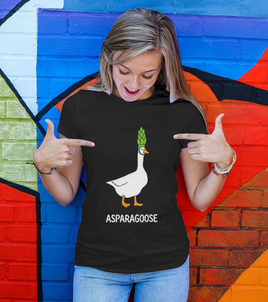 Asparagoose Goose Asparagus Head T-Shirt