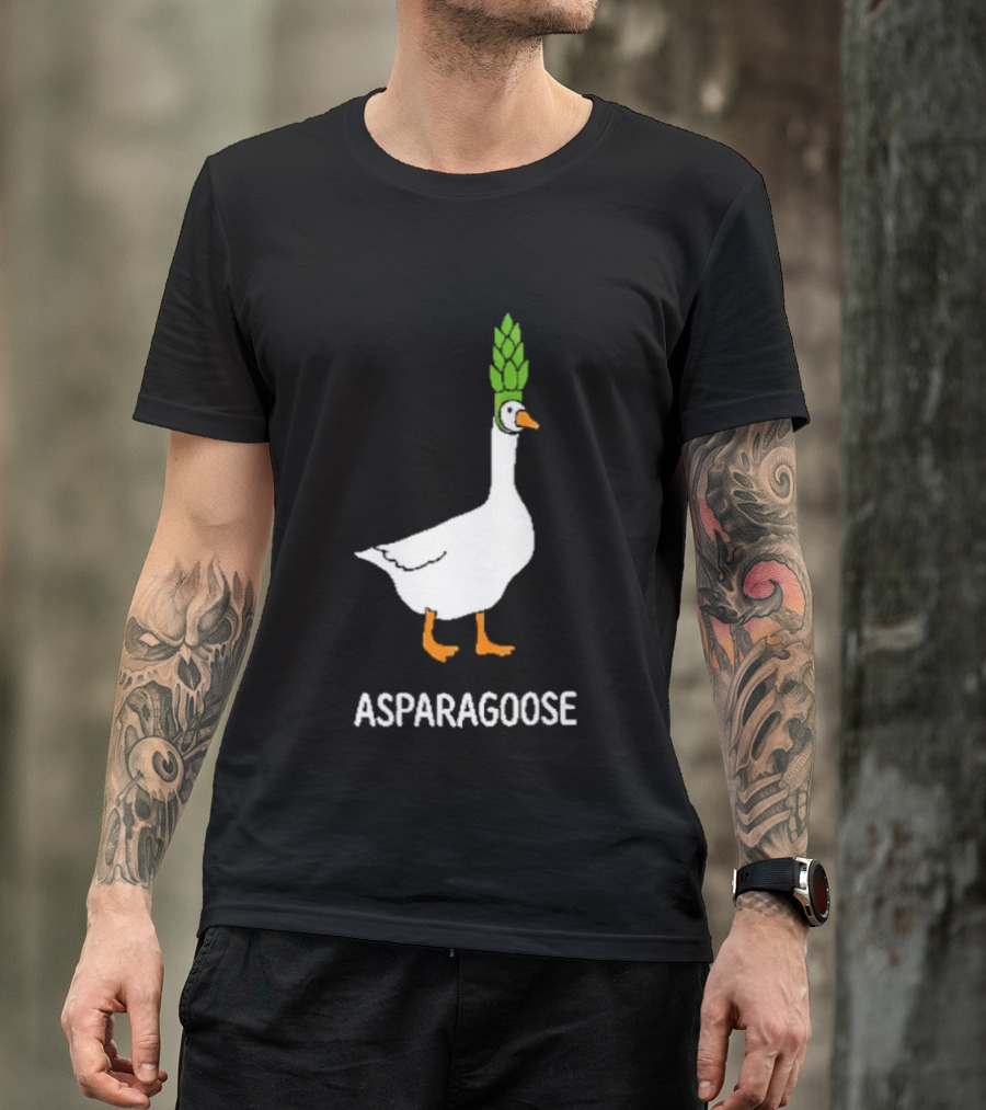 Asparagoose Goose Asparagus Head T-Shirt