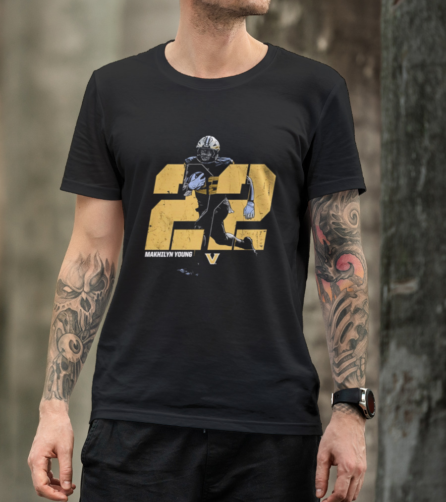 Makhilyn Young 22 Vanderbilt Commodores NCAA Football Player V T-Shirt