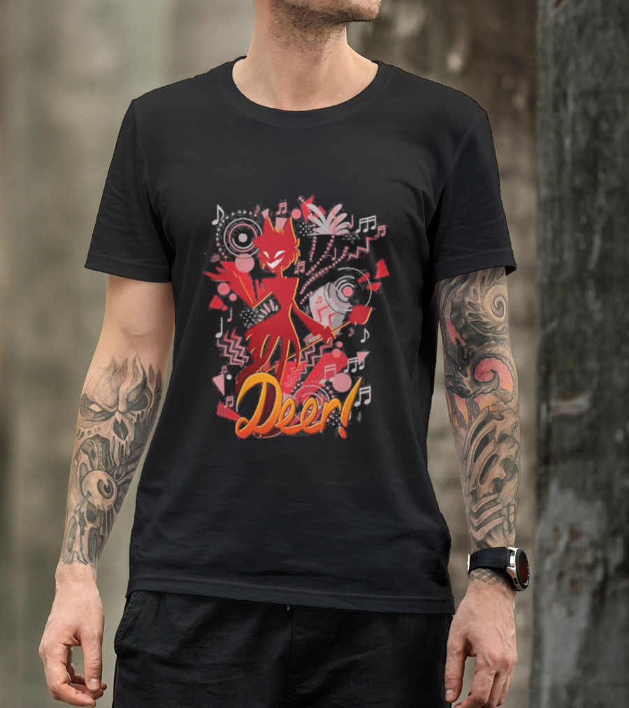 Alastor Hazbin Hotel Deer Music Radio T-Shirt