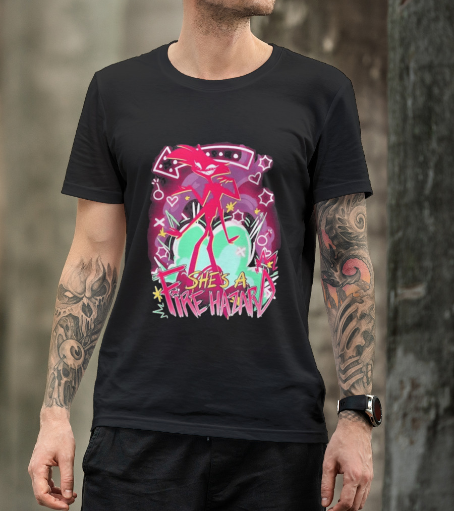 Hazbin Angel Dust She's A Fire Hazard T-Shirt