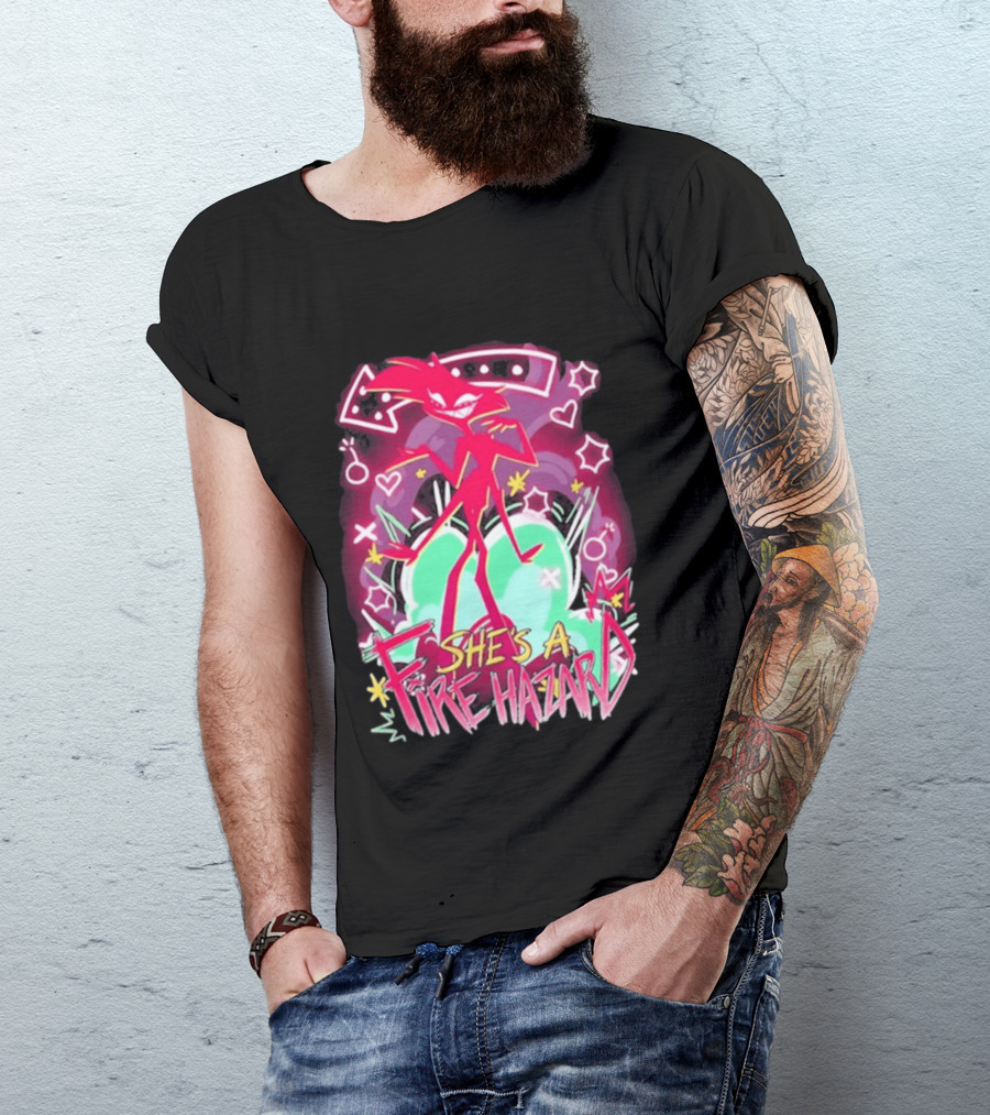 Hazbin Angel Dust She's A Fire Hazard T-Shirt