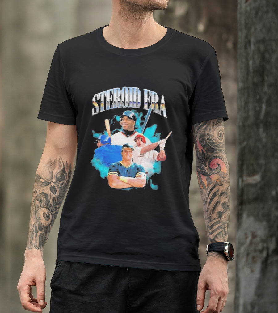 Steroid Era Baseball Players Montage With Bats And Uniforms T-Shirt