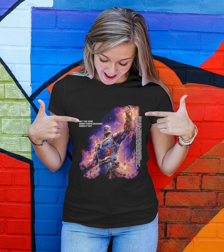 Thanos Set The Tone Grind Thrive Succeed Marvel Comics T-Shirt