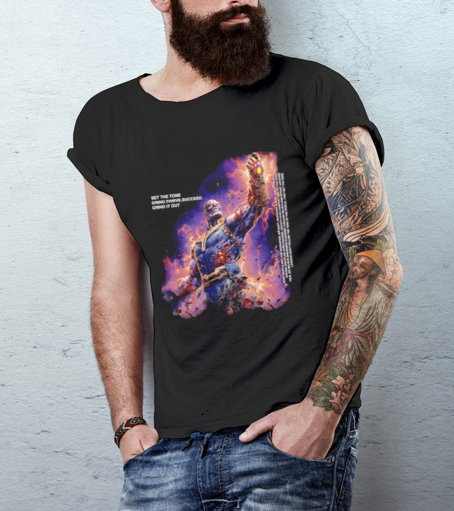 Thanos Set The Tone Grind Thrive Succeed Marvel Comics T-Shirt