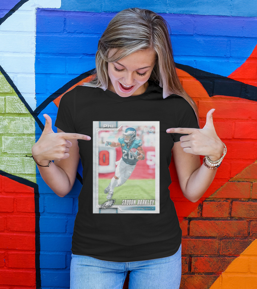 Saquon Barkley Topps Philadelphia Eagles 2026 Running Back Card T-Shirt