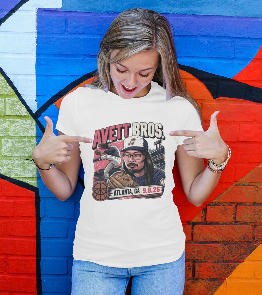 Avett Bros Baseball Themed Atlanta GA Sep 08 2026 Concert T-Shirt