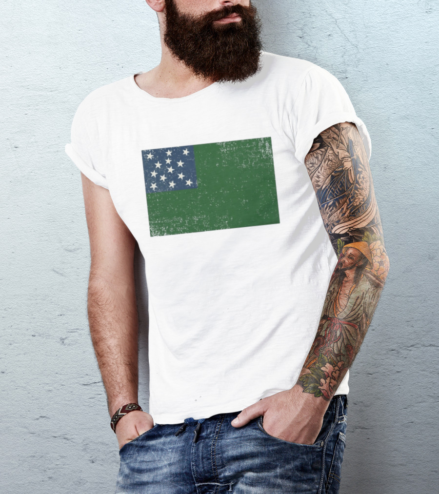 Vermont Historical Green Mountain Boys Flag Distressed T-Shirt