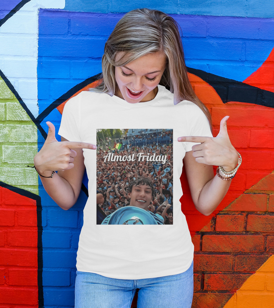 Kimi Antonelli Victory Selfie With Trophy After Winning 2026 Italian Grand Prix At Monza Almost Friday T-Shirt