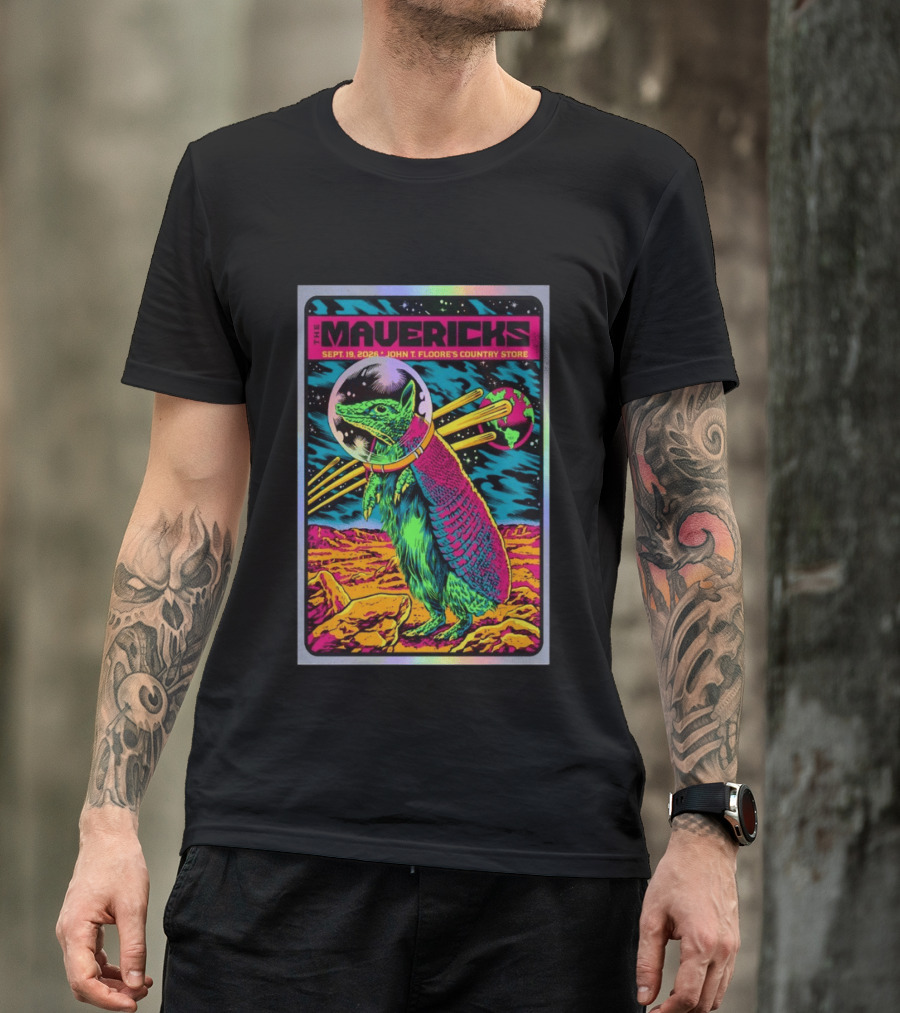 The Mavericks Sep 19 2026 Cosmic Armadillo Event John Floore Country Store Helotes TX T-Shirt