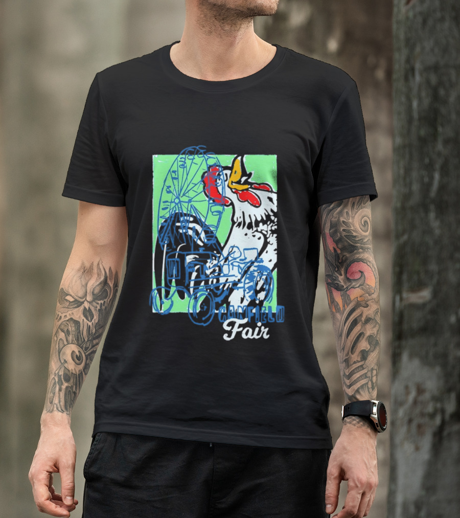 Canfield Fair Rooster Tractor Ferris Wheel Paint T-Shirt