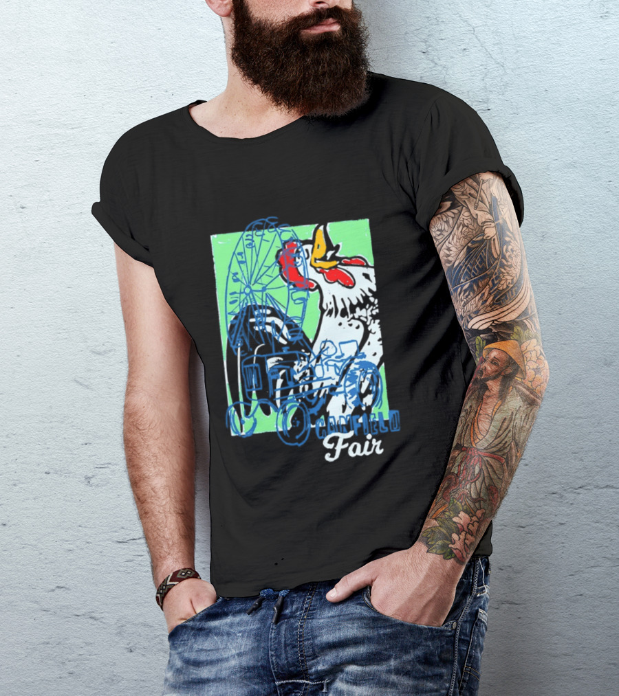 Canfield Fair Rooster Tractor Ferris Wheel Paint T-Shirt