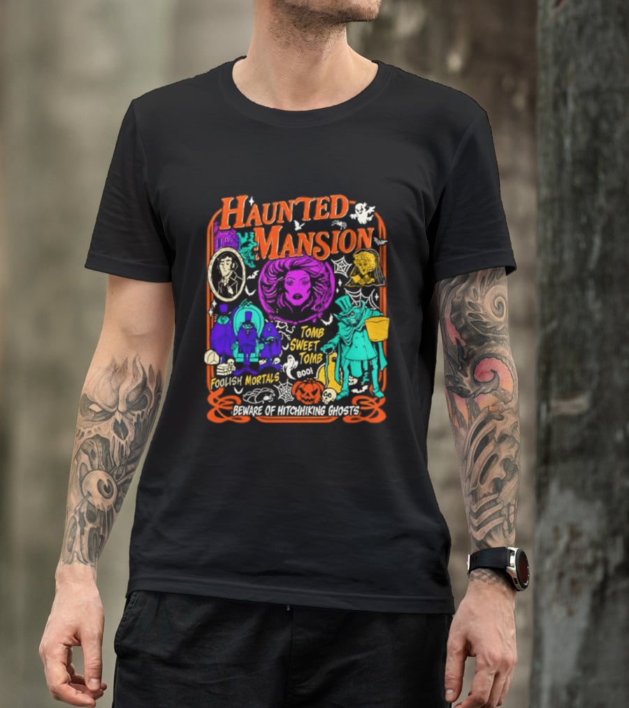 Haunted Mansion Madame Leota Beware Of Hitchhiking Ghosts Foolish Mortals Halloween T-Shirt