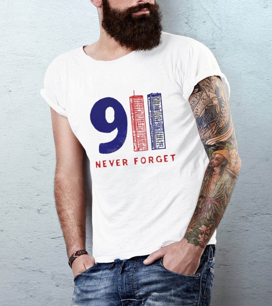 9/11 Never Forget Twin Towers American Patriotism T-Shirt