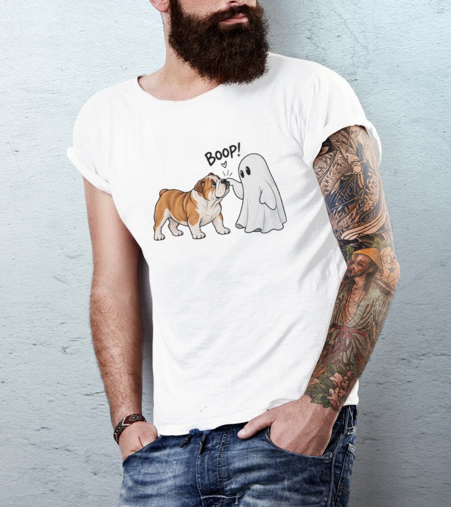 Bulldog Boop Ghost Halloween T-Shirt