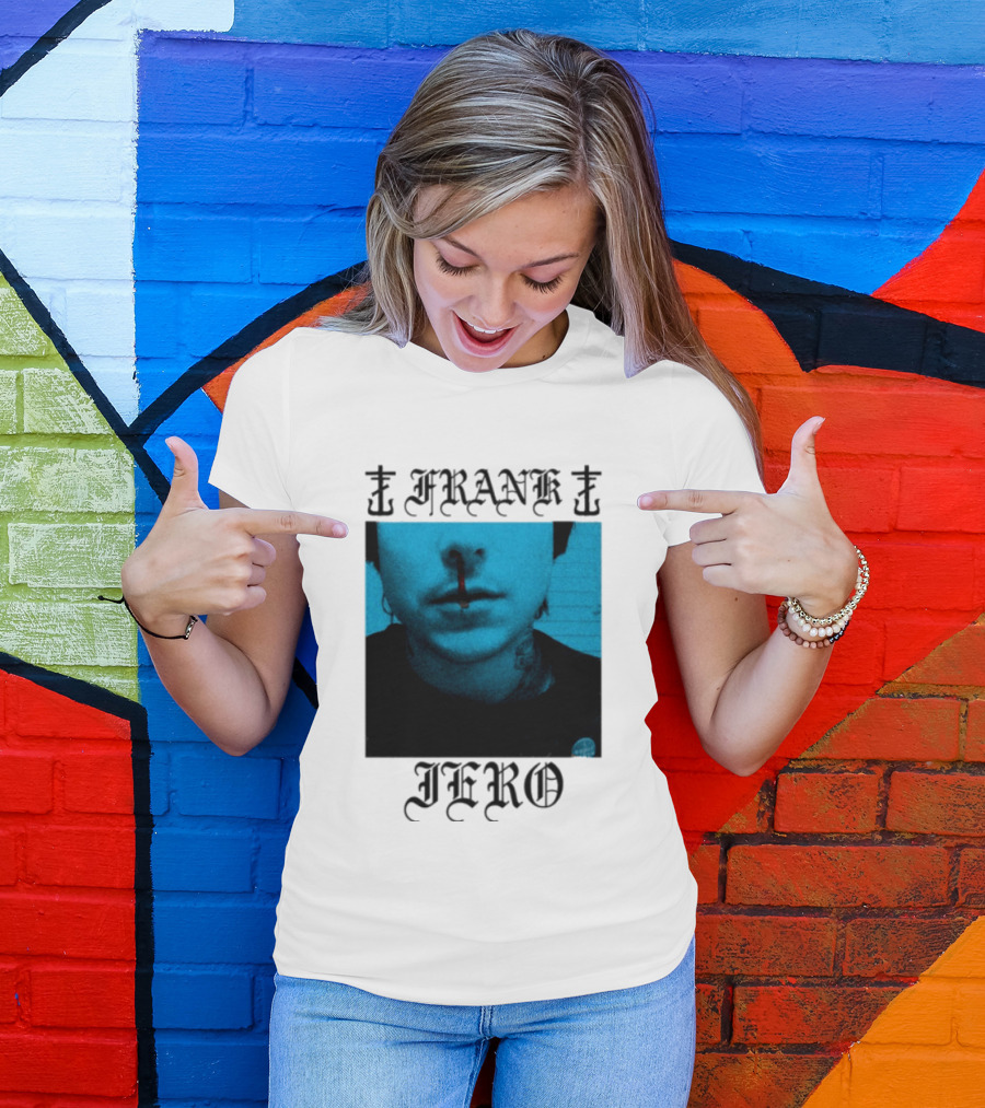 FRANK IERO Bloody Nose Blue White T-Shirt