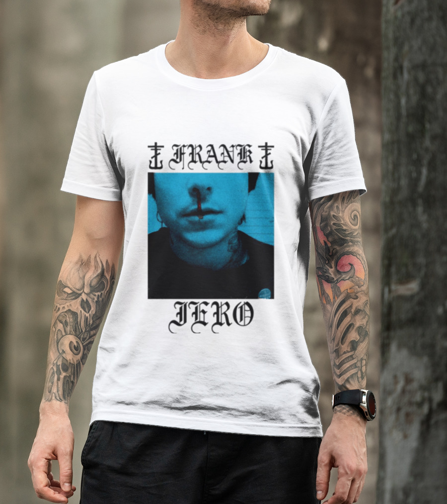 FRANK IERO Bloody Nose Blue White T-Shirt
