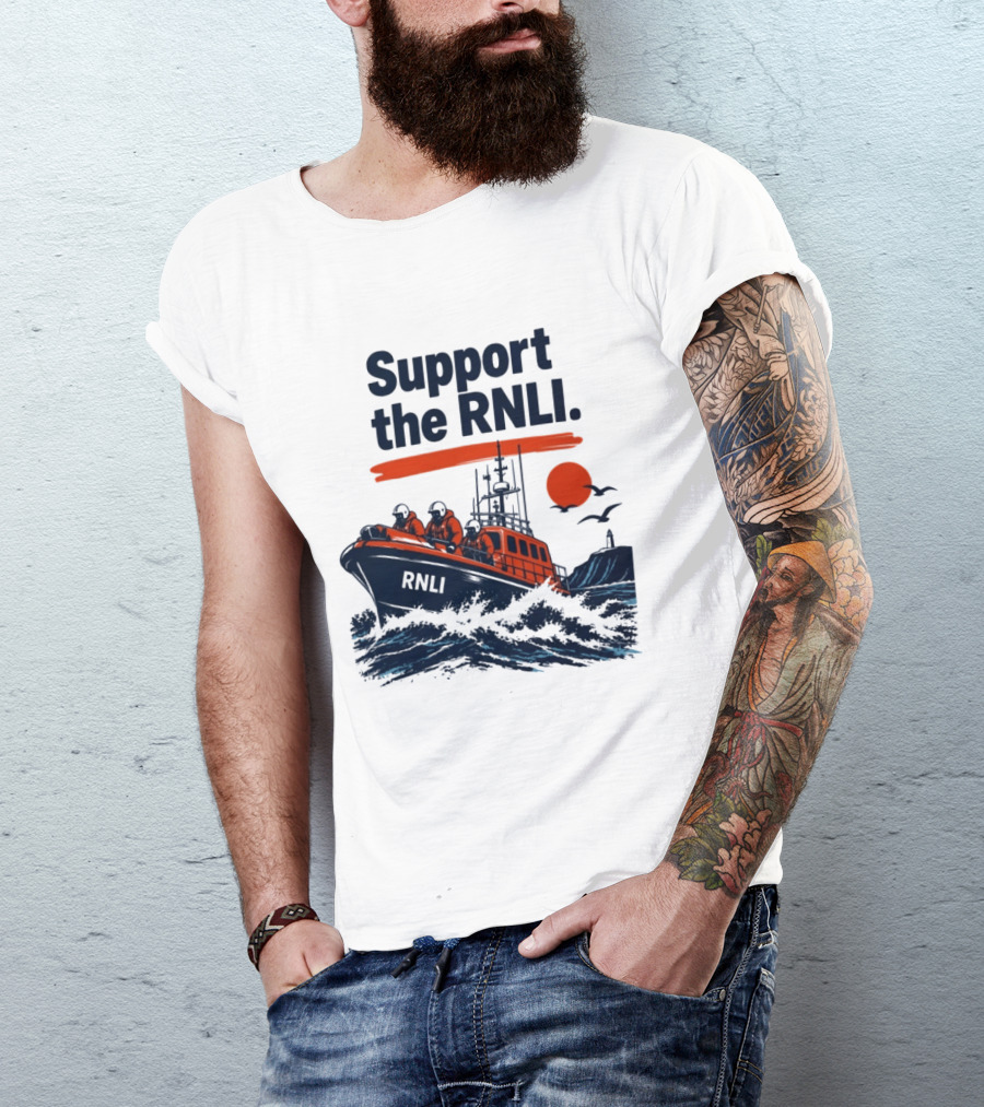 Support The RNLI Lifeboat Rescue At Sea T-Shirt