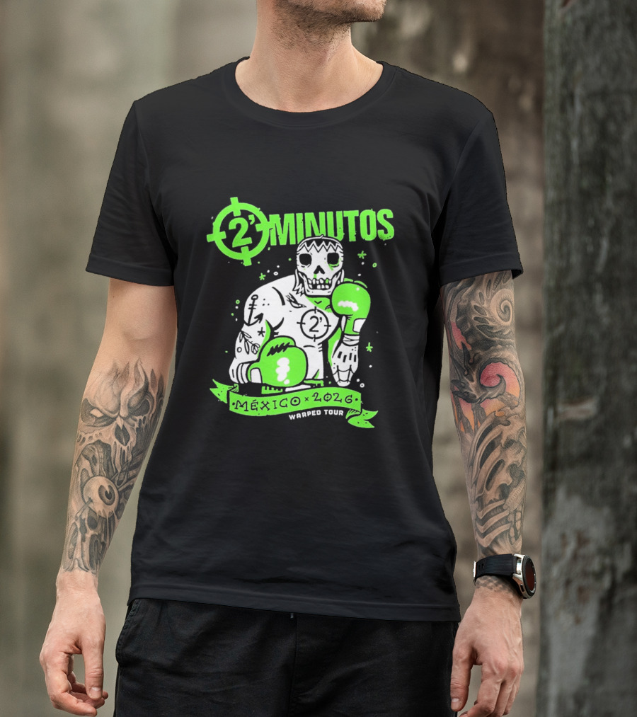 2 Minutos Mexico 2026 Skeleton Boxer Warped Tour T-Shirt