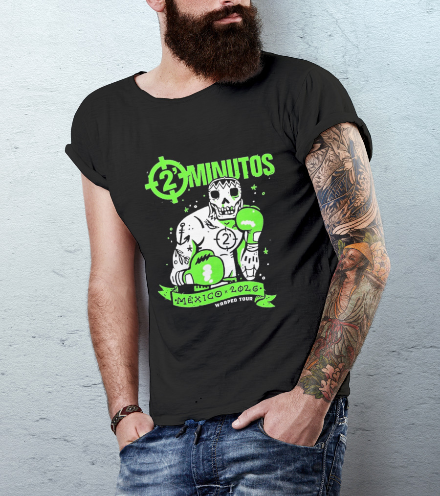 2 Minutos Mexico 2026 Skeleton Boxer Warped Tour T-Shirt