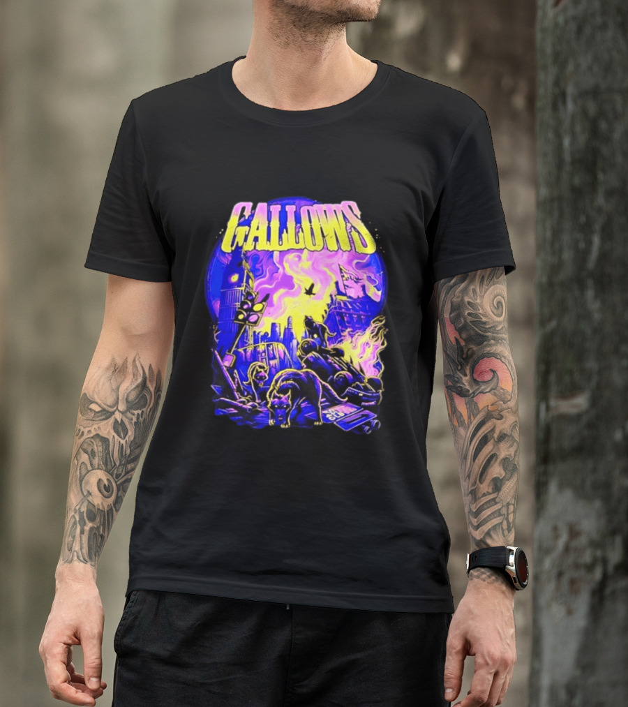 Gallows London Big Ben Wolf Apocalypse Urban Chaos Scene T-Shirt