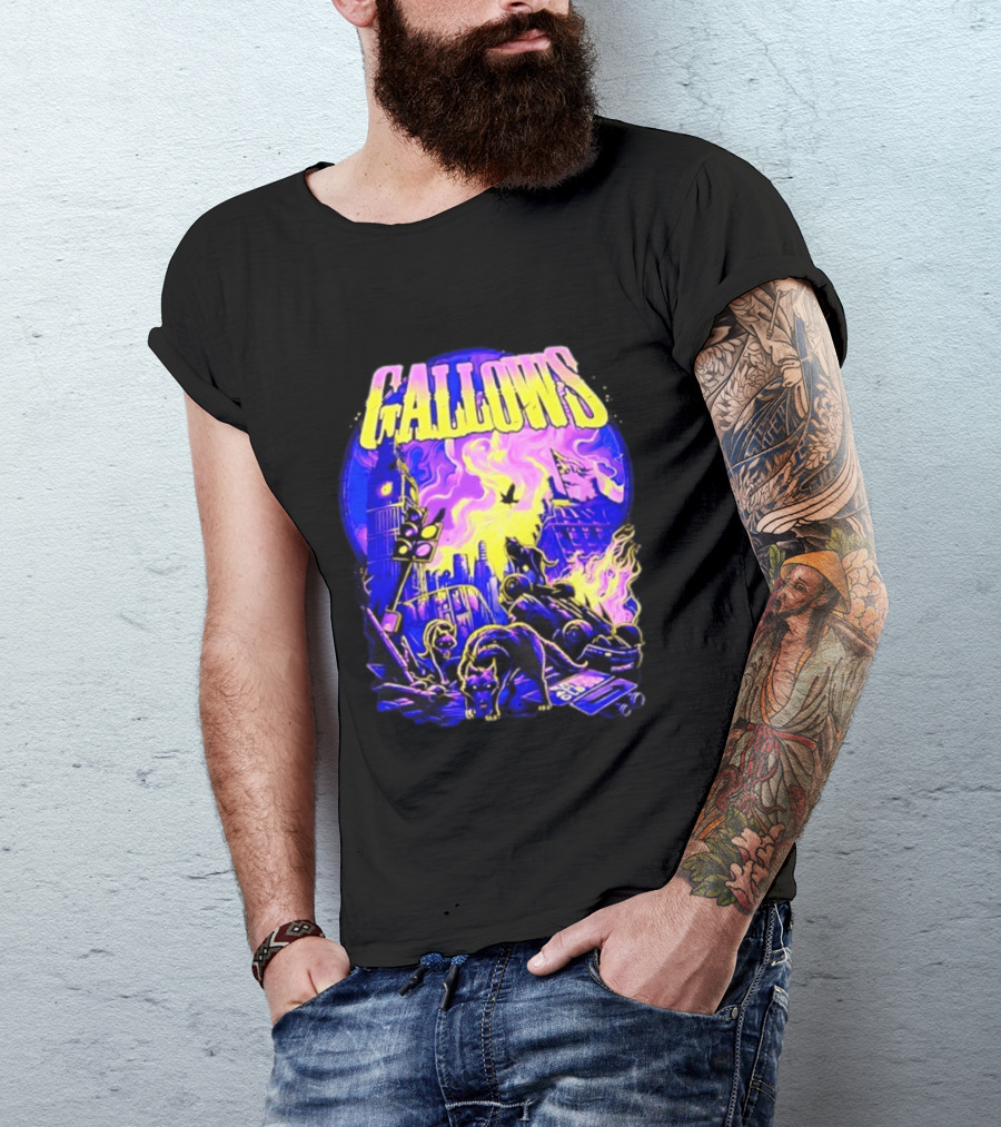 Gallows London Big Ben Wolf Apocalypse Urban Chaos Scene T-Shirt