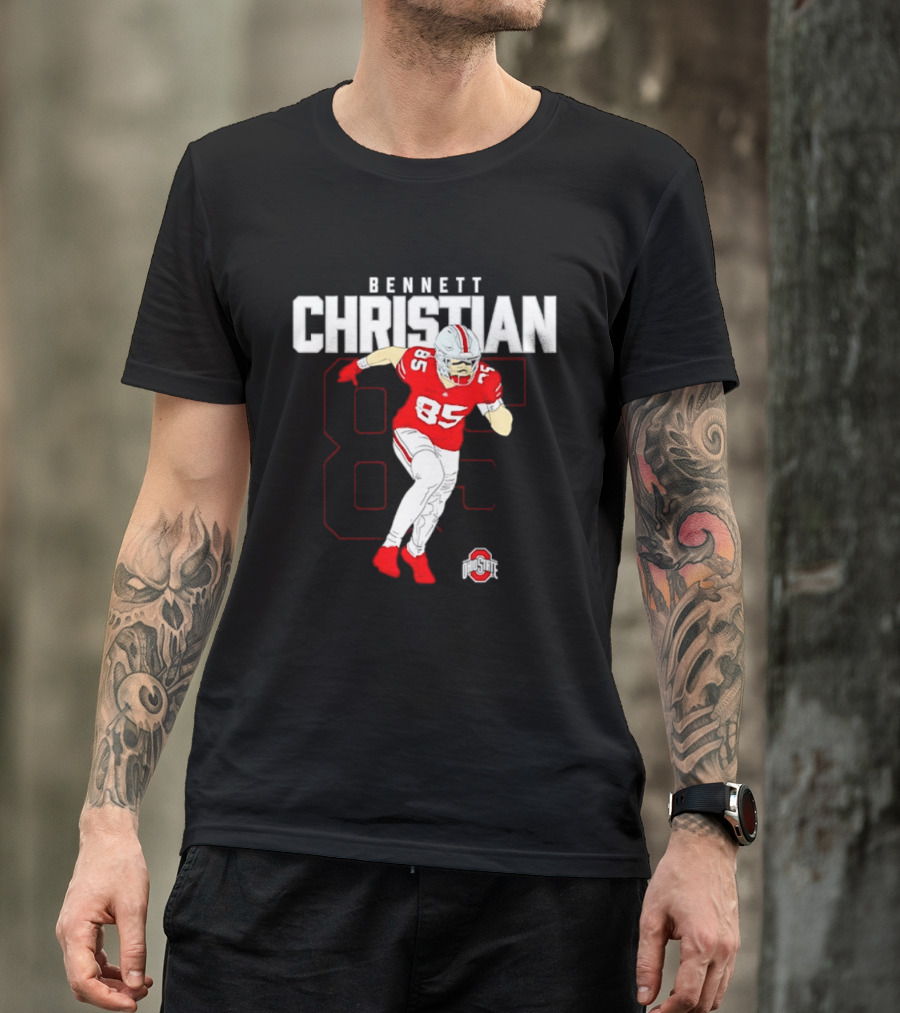 Bennett Christian 85 Ohio State Buckeyes Football Player Caricature T-Shirt