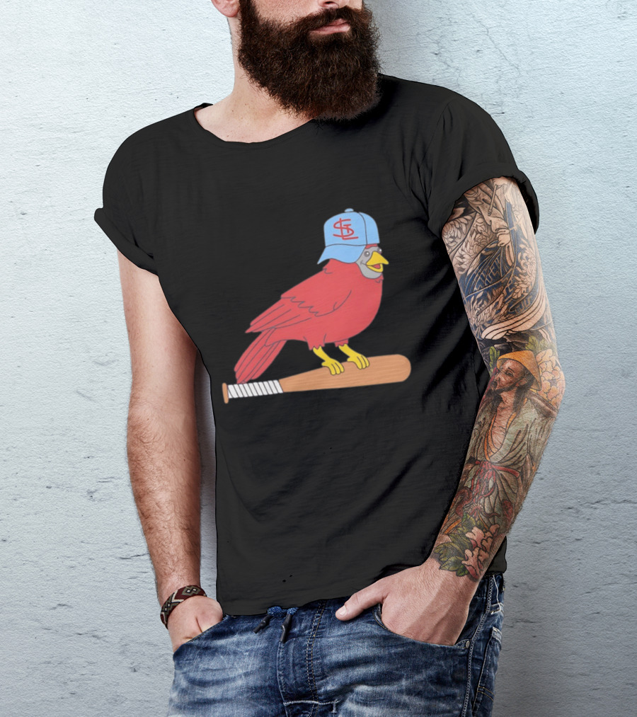 Hancel Rincon St. Louis Cardinals STL Hat Animated Bird Baseball Bat T-Shirt