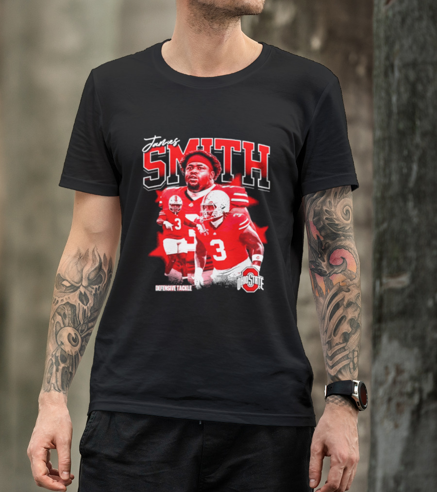 James Smith 3 Defensive Tackle Ohio State Buckeyes NCAA Player T-Shirt
