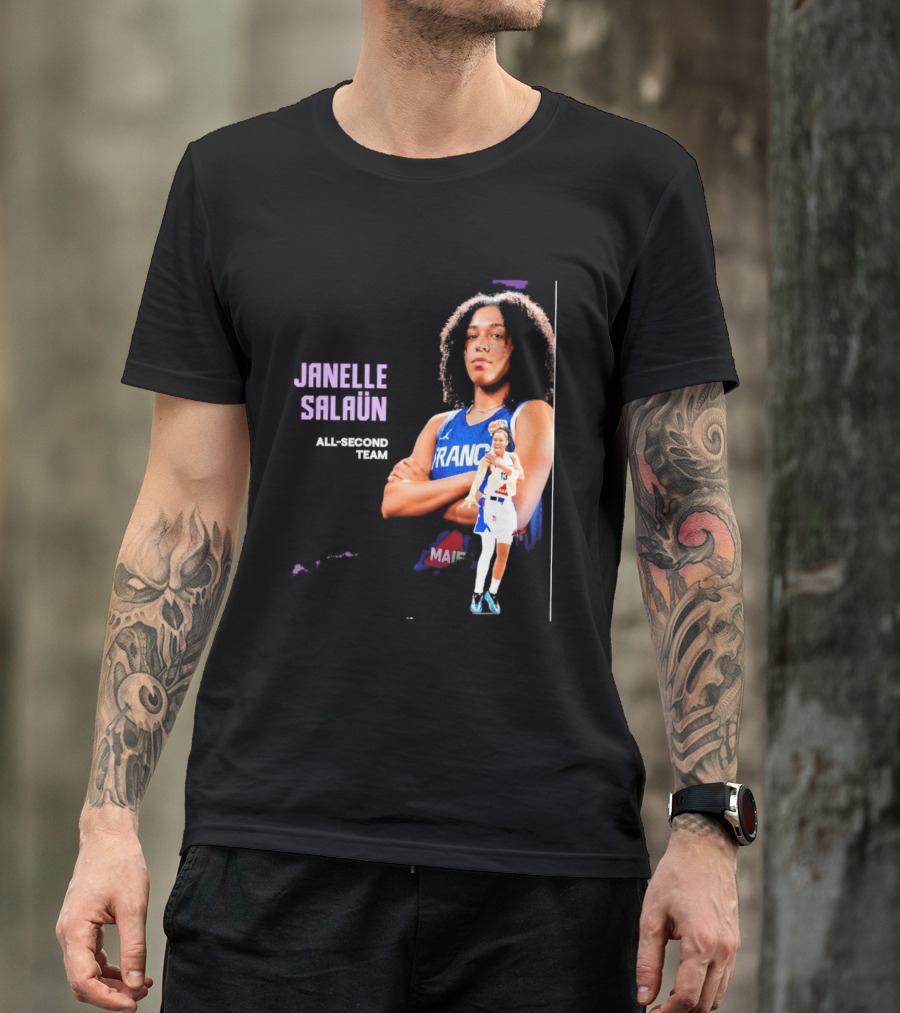Janelle Salaun France Basketball All Second Team Player T-Shirt