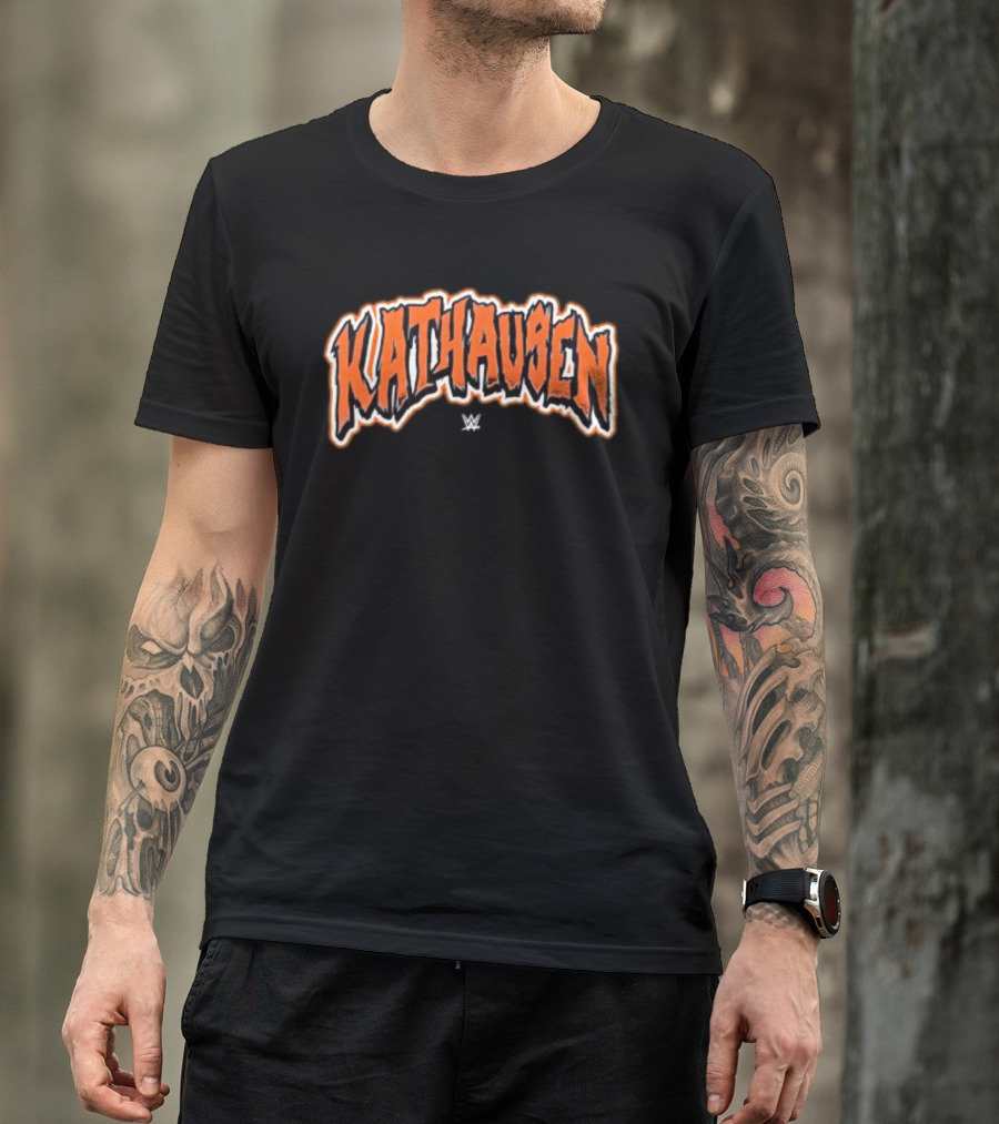 Karl Anthony Towns WWE KATHausen Wordmark Halloween Font T-Shirt