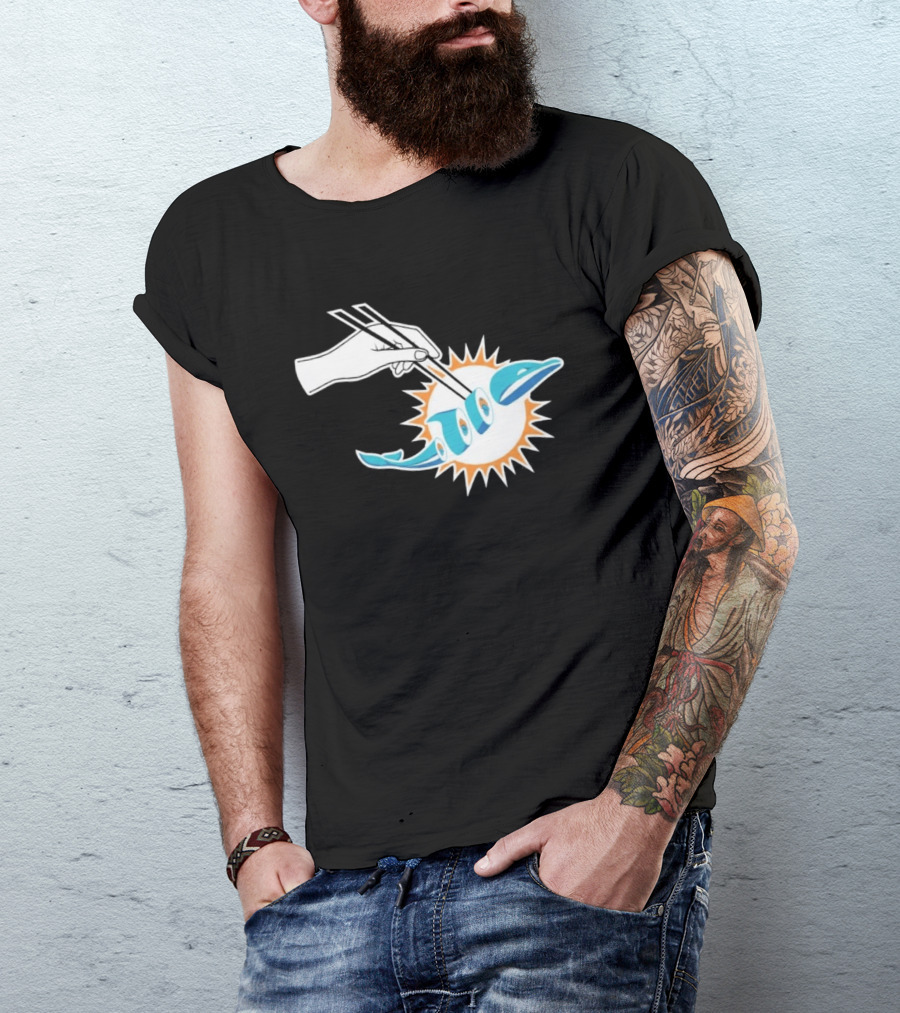 Maxx Crosby Sushi Chopsticks Miami Football Fusion T-Shirt