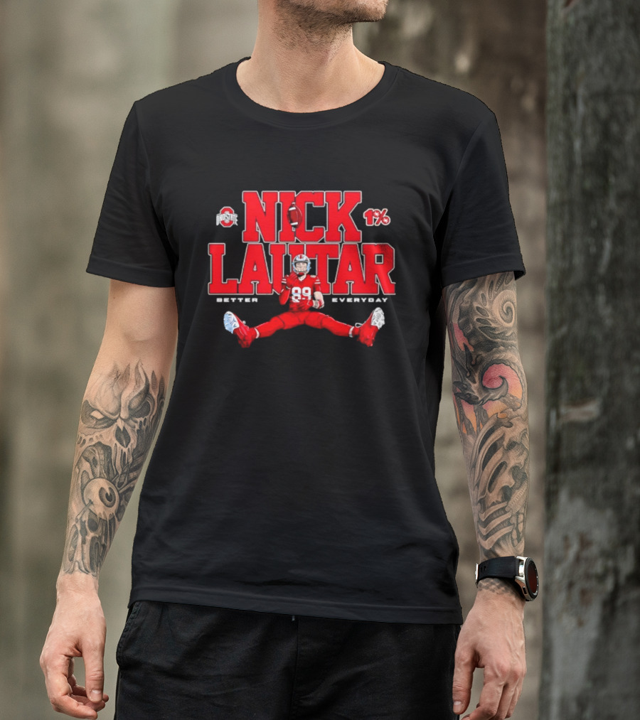 Nick Lautar 89 Ohio State Buckeyes Better Everyday Caricature Player 1% T-Shirt