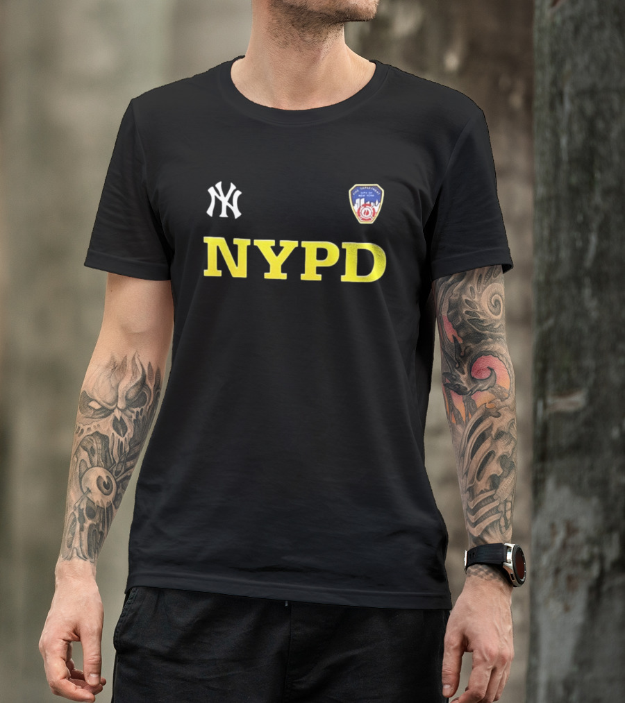 NYPD New York Yankees 2026 25th Anniversary 9 11 We Will Never Forget Remember Honor Unite 2 Sided T-Shirt