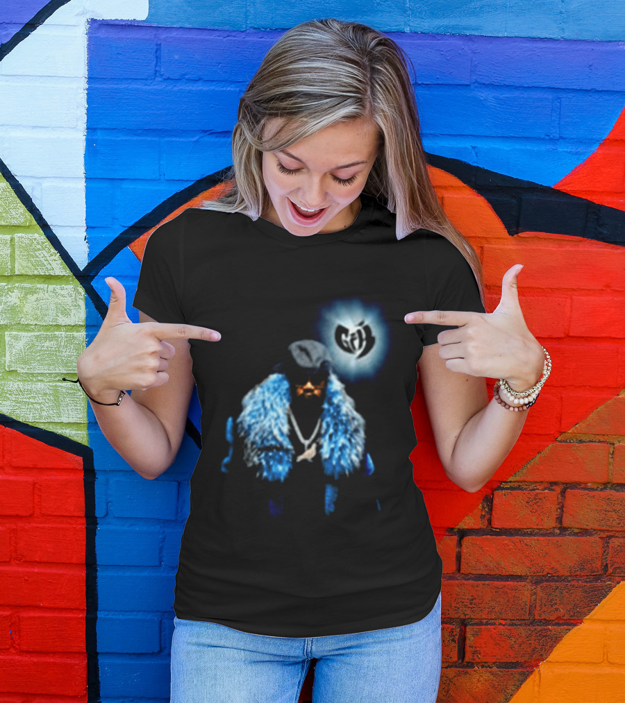 Staple Pigeon Store Staple X Ghostface Killah Collaboration With Wu Tang Clan Influence And Iconic Blue Fur Coat T-Shirt