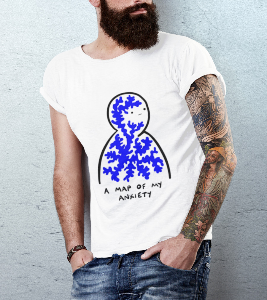 A Map Of My Anxiety Mental Health Awareness T-Shirt