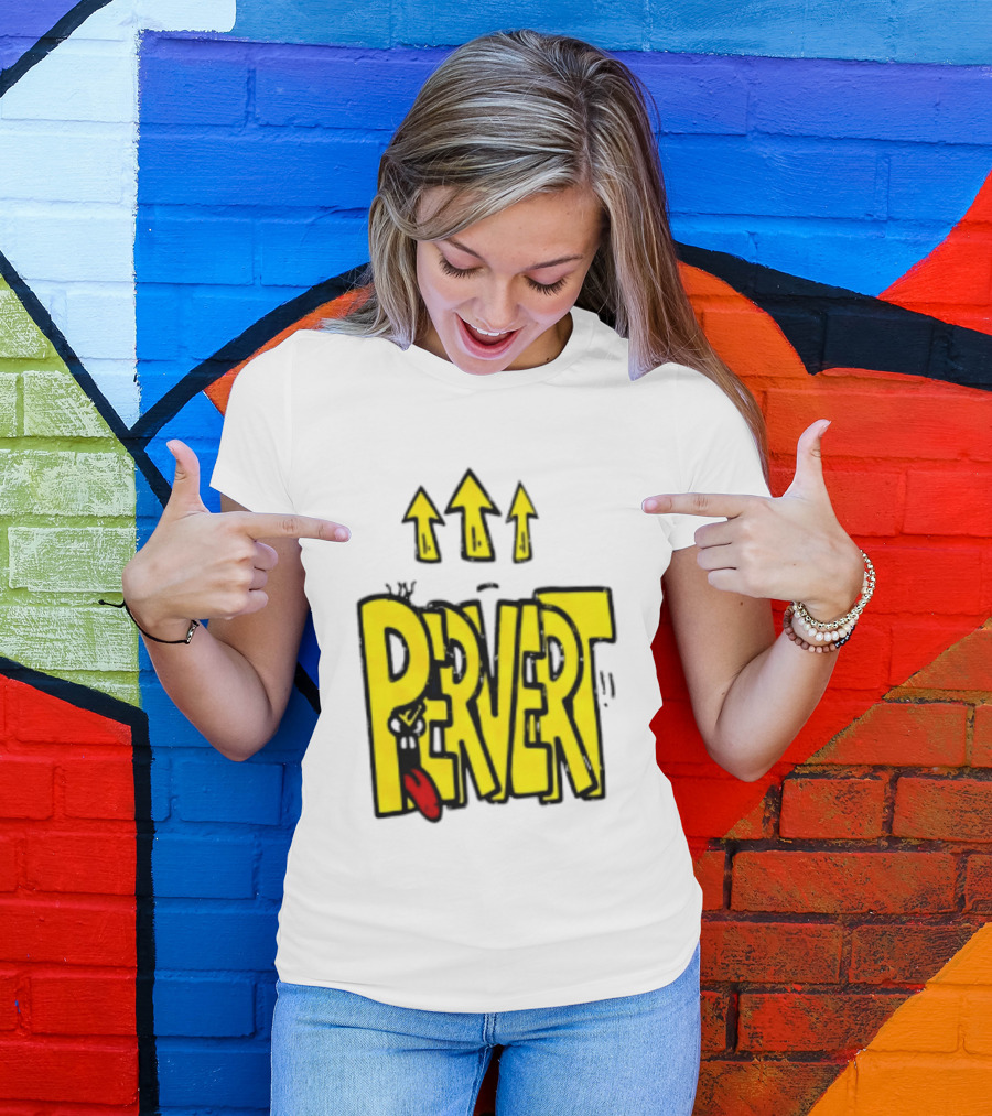 Pervert Urban Edgy Graffiti Arrows Tongue Streetwear T-Shirt