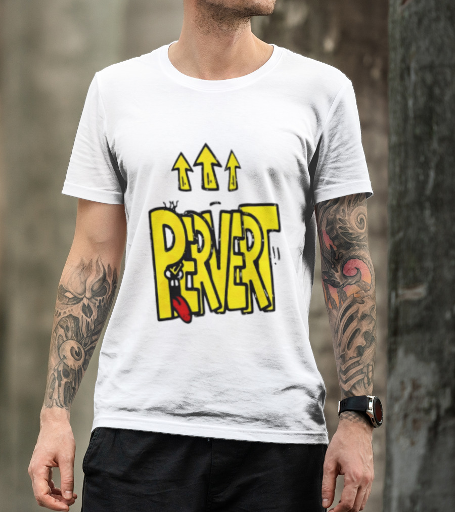 Pervert Urban Edgy Graffiti Arrows Tongue Streetwear T-Shirt