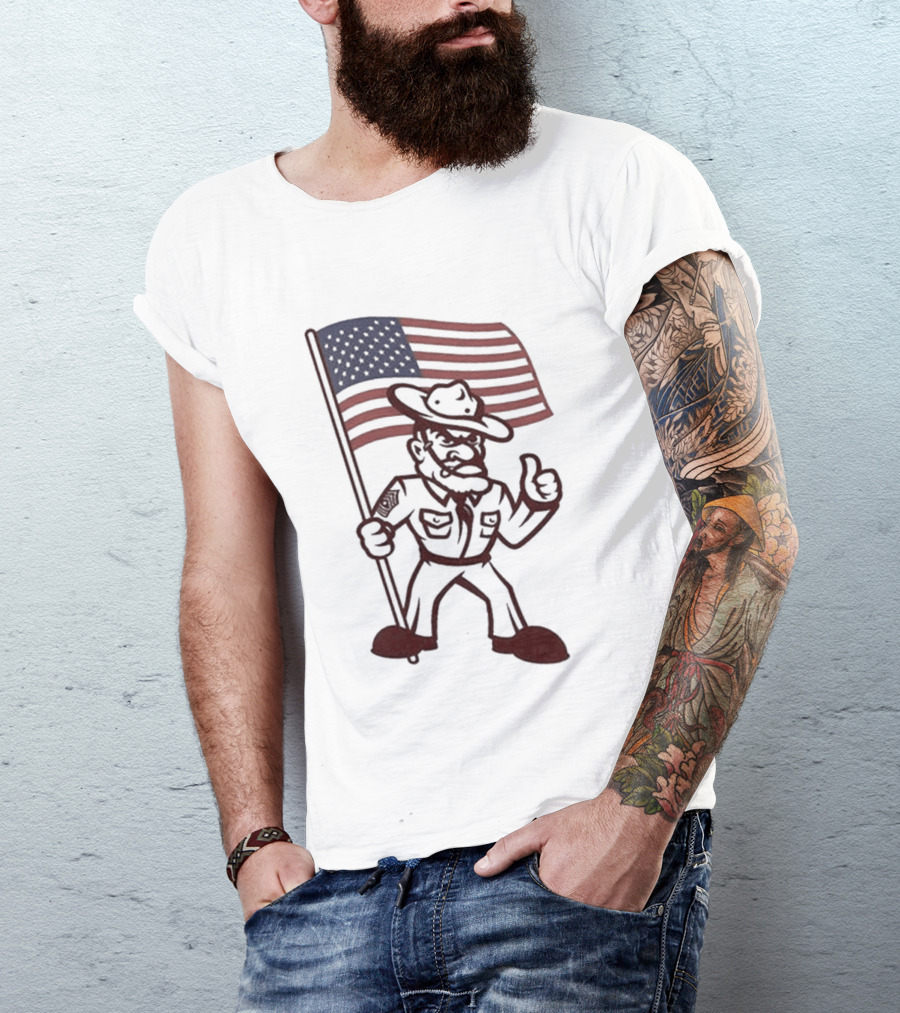 Texas A&M Aggies 12th Man Patriotic American Flag T-Shirt