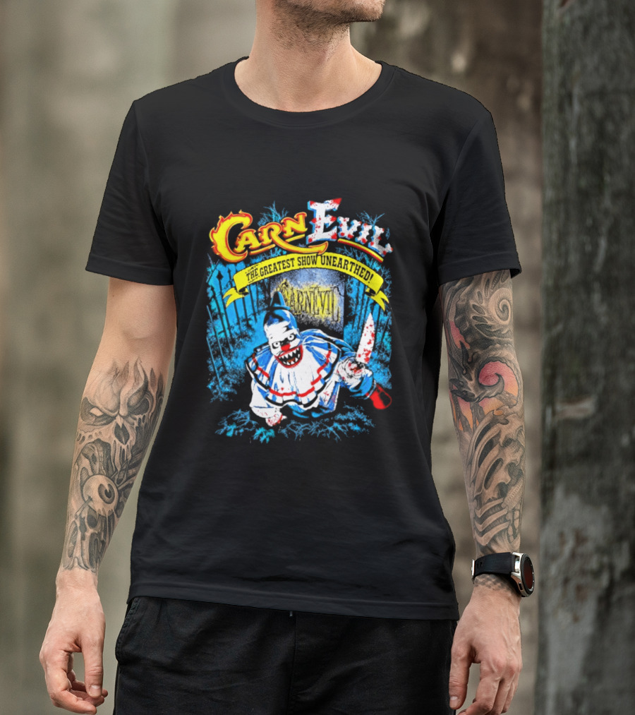 CarnEvil The Greatest Show Unearthed Creepy Clown Horror T-Shirt