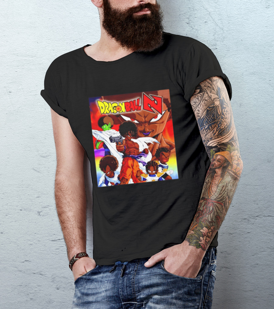 Dragon Ball Z Afro Characters Anime Goku Parody Fusion T-Shirt