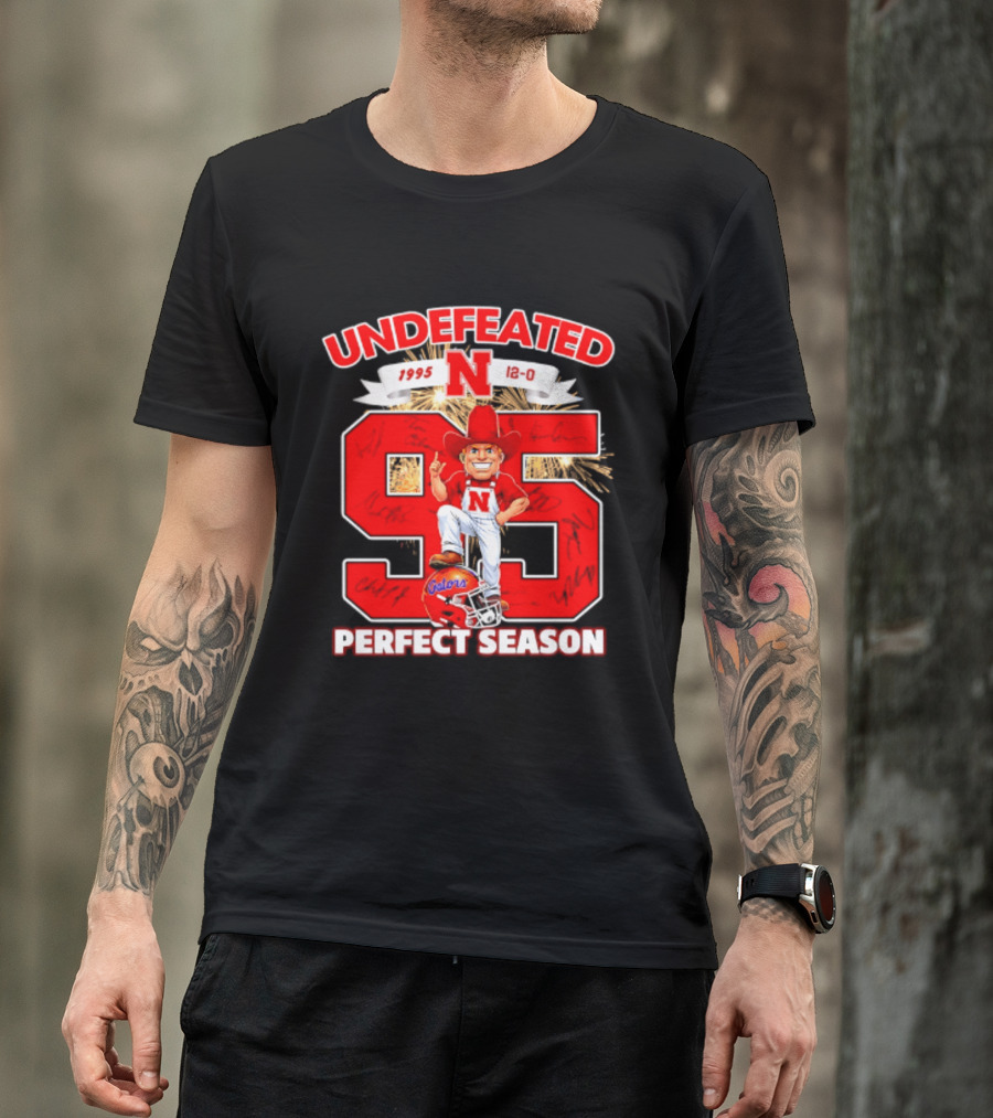 Nebraska Cornhuskers Undefeated 1995 Perfect Season 12 0 Gators 95 Football T-Shirt