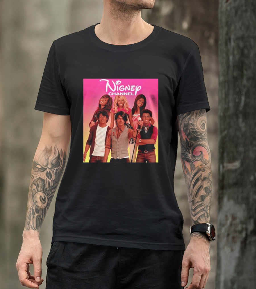Nigney Channel Jonas Brothers Y2K Meme Vintage Throwback T-Shirt