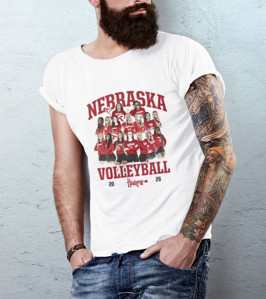 Nebraska Volleyball Women's Team 2026 Collage T-Shirt