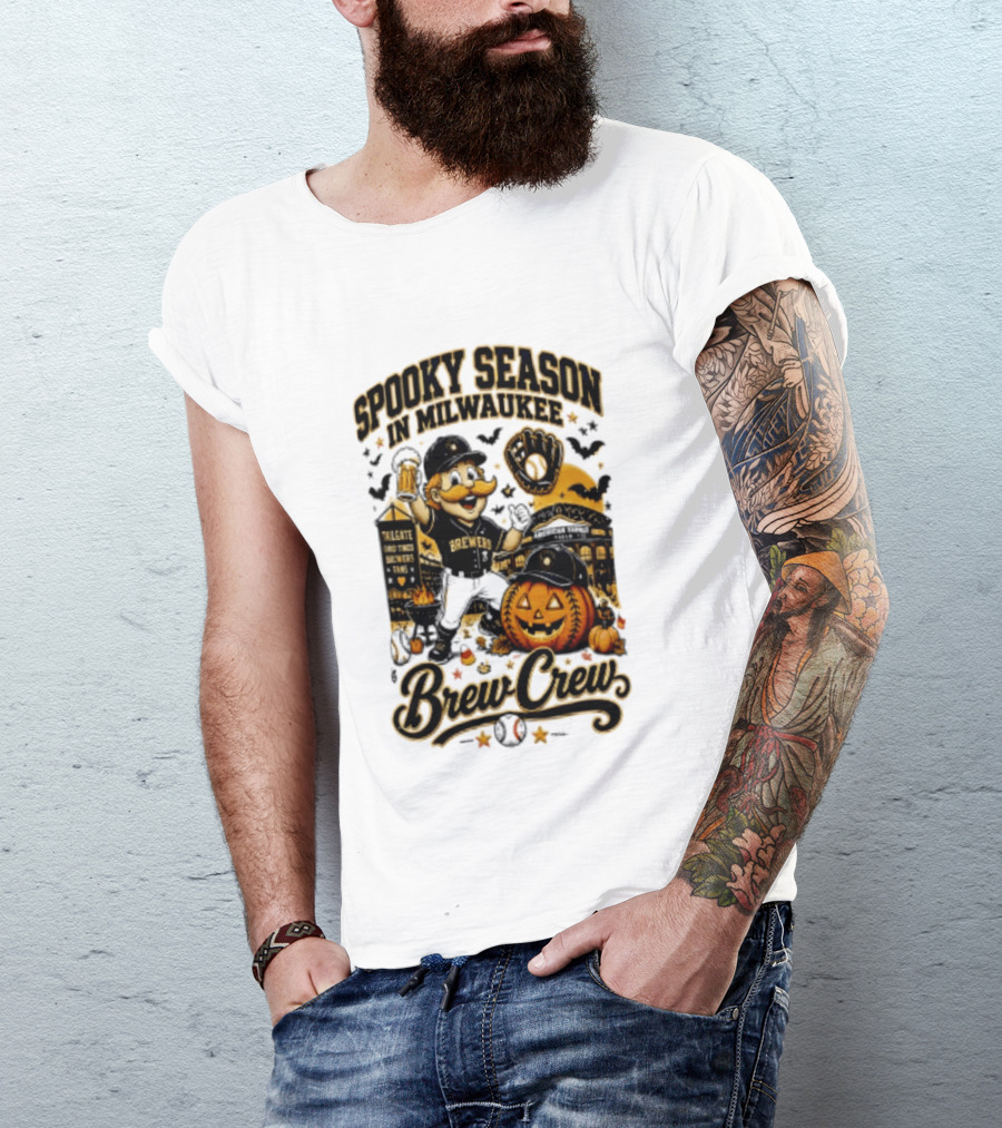 Spooky Season In Milwaukee Brewers Brew Crew Halloween 2026 T-Shirt