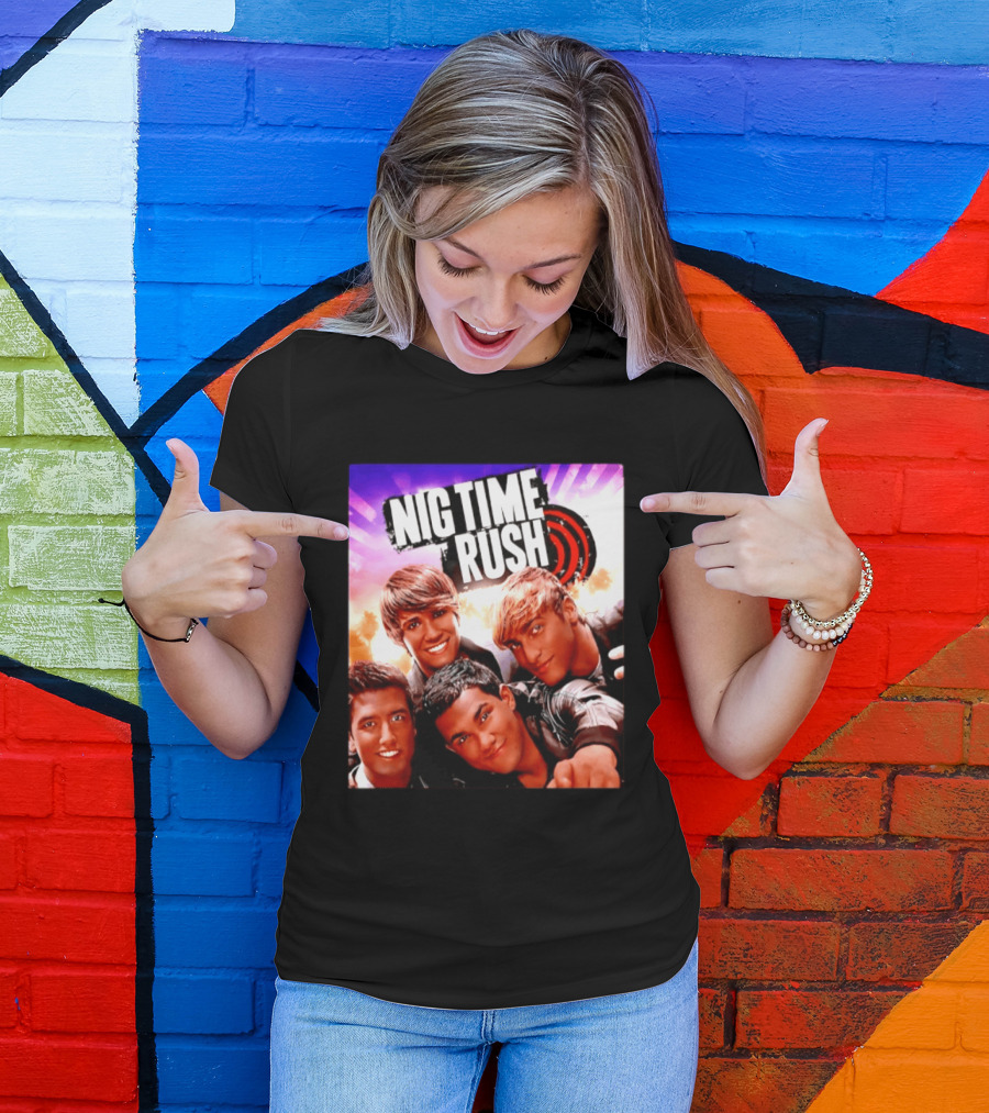 Nig Time Rush Nickelodeon Boy Band Meme Burst T-Shirt
