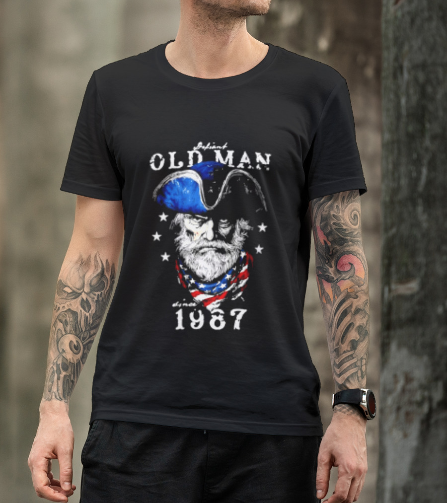 Old Man 1987 Patriotic Eagle And Stars T-Shirt