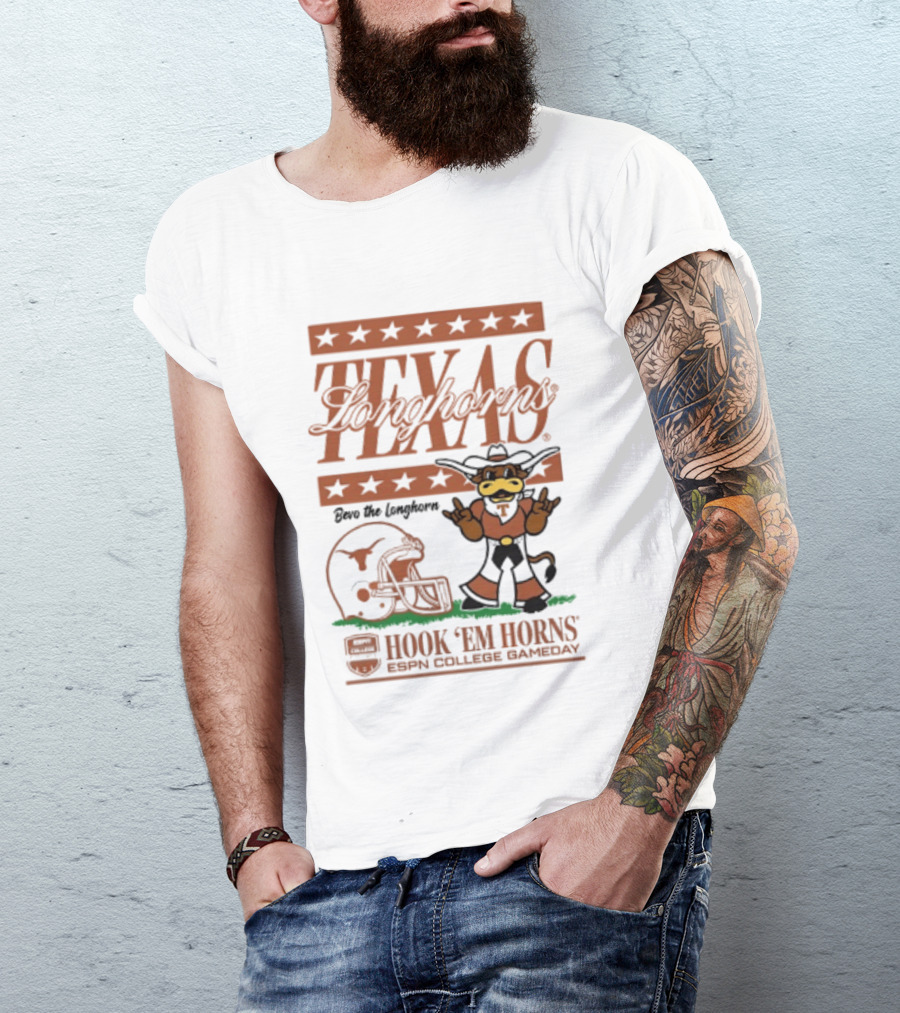 Texas Longhorns Bevo The Longhorn Hook 'Em Horns ESPN College Gameday 2026 T-Shirt