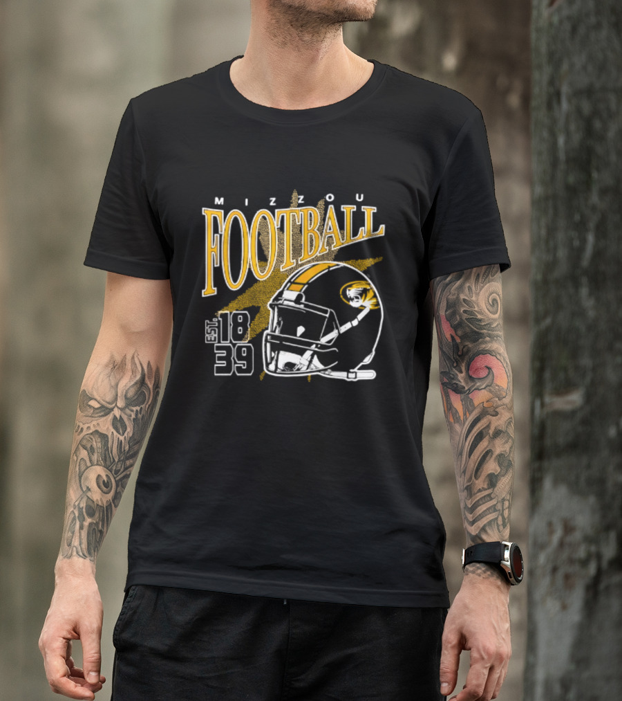 Mizzou Football 1839 Helmet Missouri Tigers NCAA T-Shirt