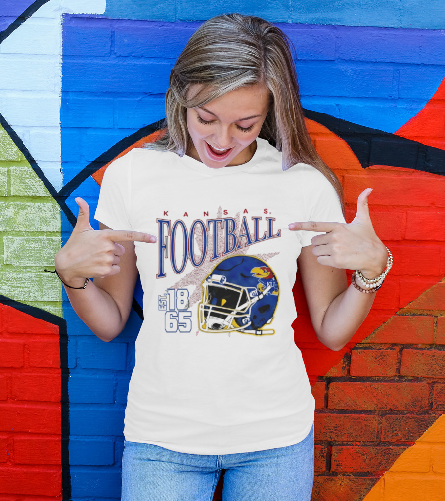 Kansas Jayhawks Football Est 1865 Helmet T-Shirt